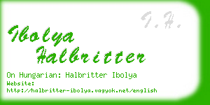 ibolya halbritter business card